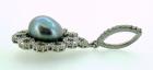Ciondolo argento 925 %° rodiato con perla grigia  cod.G052